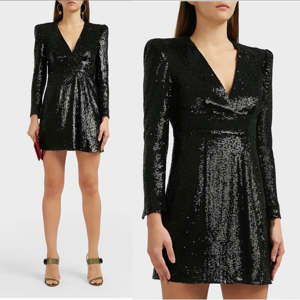 A.L.C. Sequin Mara Mini Dress Black